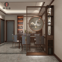 New Chinese Partition Shelf Screen Partition Decoration Living Room Tea Room Entry Entrance Solid Wood Fence Screen Cabinet