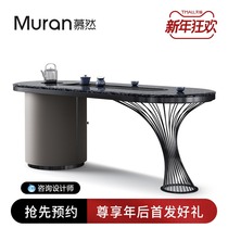 Kung fu tea table combination modern simple balcony villa high-end design tea table integrated natural marble tea table