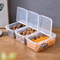 Flip test fresh-keeping box plastic rectangular commercial supermarket dry goods storage box small transparent thick storage vegetables