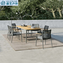 Nordic Outdoor Villa hotel Garden Courtyard Vine set table and chairs Mind outdoor terrace Balcony Embalming Wooden Dining Table And Chairs