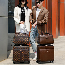 2021 new suitcase business trolley case universal wheel presbyes small 16 inch boarding case child trunk leather