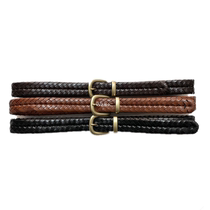 R classic woven pure leather belt American business rest