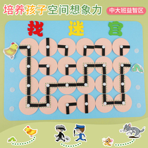 Kindergarten puzzle toy line maze large Class area corner cast material Wall small self-made early education