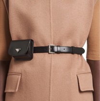  The correct version of P home triangle belt waist bag belt leather nylon simple wild black small coin purse