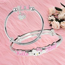 hello kitty s990 sterling silver transporter Bracelet girl bracelet hello kitty baby children birthday gift