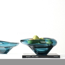 Simple modern glass fruit tray home soft decoration model room living room table creative storage ornaments