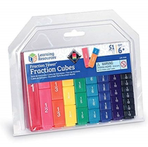 Learning Resources Fraction Tower Fraction Cubes 51 Pieces