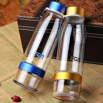 Fuguang large capacity pc plastic cup 450ml male and female leakproof creative portable home travel tea lemon cup