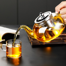 Glass teapot high temperature resistant thickening filtered teapot home heatable fruit flower teapot tea set