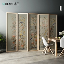 Nordic screen partition Living room entrance Modern simple bedroom block household folding solid wood mobile folding screen