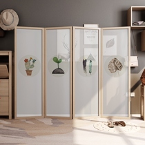 Nordic screen partition Living room door entrance Modern simple folding bedroom block household brake mobile folding screen