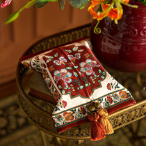 Van Residence Attitude Meandering Festival Red Retro Light Lavish Car Towels Box Living Room Paper Towels Napkins Bag Cloth Art Cover