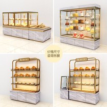 Bakery in the island cabinet side cabinet cake store display cabinet model cabinet solid wood glass multi-layer commercial shelf baking