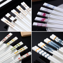 5 pairs of European ceramic chopsticks home non-slip gold high-grade bone china chopsticks couple models anti-mildew non-slip public chopsticks