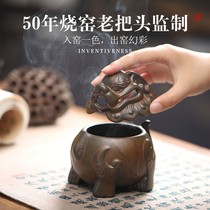 Large ceramic incense burner indoor household end Pan incense burner antique incense aroma diffuser Zen ornaments