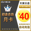 Tianyi Cloud Disk Platinum Member Monthly Card Tianyi Cloud Disk Platinum Member 1 Month Card Fill in the phone number and recharge in seconds