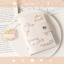 Simple pen kitten card bag cute female small ID kit large capacity multi card position card holder ins original anti magnetic card cover