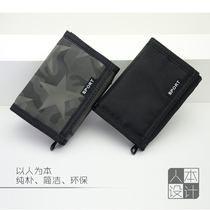 2021 Korean version of canvas sports wallet trifold waterproof multifunction male and female personality young money clip can be loaded with zero money