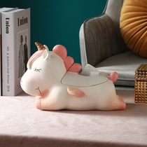 Tissue box creative Net red cute Nordic ins unicorn drawing box living room bedroom high-end cartoon ornaments