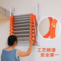 Attic telescopic staircase wall Wall semi-automatic fully automatic folding indoor and outdoor home Villa lifting stretch invisible ladder
