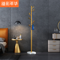 Italian light luxury clothes hanger floor bedroom simple room door hanging clothes vertical creative tree branch golden coat rack
