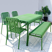 Modern Minimalist Leisure Patio Garden Outdoor Table And Chairs Suit Milk Tea Shop Balcony Tea Table Combined Aluminum Alloy Waterproof