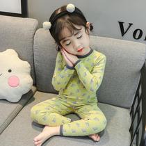 Spring and Autumn Childrens underwear set cotton mens and womens baby autumn clothes and autumn pants small childrens warm cotton sweater cotton pajamas