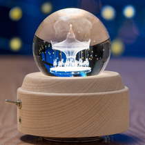 Carousel Crystal Ball Music Box Music Box Sky City Children's Birthday New Year Gift for Girls