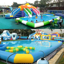 Large Inflatable Pool Bracket Swimming Pool Water Park Water Park Slide Children Play Pool Marine Polo Pool Water Toys
