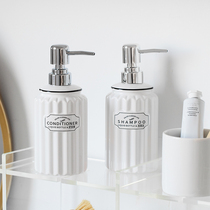 Ceramic hand sanitizer shower gel shampoo bottle Lotion pressing bottle high-grade model room toilet ornaments
