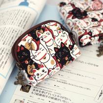 Zero wallet female student Japanese cute wallet small 2021 new mini Japanese canvas girl heart fabric