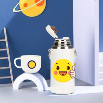  Wu Tong childrens kindergarten straw double cover pure titanium insulation titanium cup insulation pot oblique cross water cup Outdoor titanium water cup