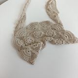Li Dashu, crocheted shawl with a girly fake collar
