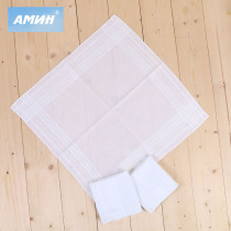 About 43cm pure cotton pure white handkerchief with satin side scarves of sweat and soft white handkerchiefs graffiti