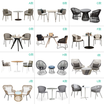 Outdoor rattan chair Waterproof sunscreen Courtyard balcony rattan chair three-piece outdoor open-air leisure rattan table and chair combination simple