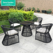 OUTDOOR RATTAN CHAIR THREE SETS MODERN BALCONY CASUAL TABLE AND CHAIRS GARDEN PATIO TEA TABLE COMBINED OUTDOOR SINGLE RATTAN FURNITURE