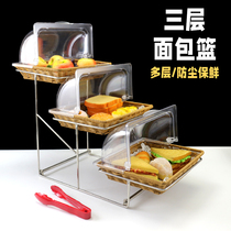 Three-layer bread display rack cake fruit basket imitation vines woven multi-layer buffet dessert dessert snack basket