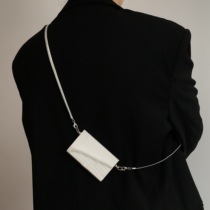 Mini metal bright face Cake Snake Bone Chain Inclined Cross-Bag Mirror Single Shoulder Bag Mini Bag Small Hand Bag Name Sheet Clips Cool