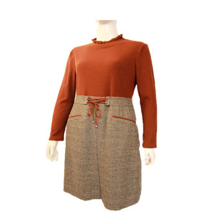 银狼女装 新款连衣裙 秋冬连衣裙 羊绒线衣羊毛裙 2017新款潮女装