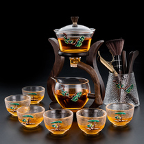 Glass automatic teacup set kung fu tea set palace lantern teapot lazy man tea maker high-grade Small set living room drinking tea