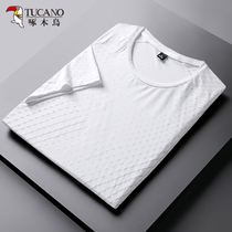 Woodpecker mens quick-drying short-sleeved T-shirt outdoor sports casual short-sleeved summer light breathable round-neck T-shirt ice silk