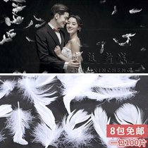 New Shadow Building Wedding Wedding Photography Props Brigade Pat children Photo Writing True Indoor Exterior View Shooting Feather 100 Pieces Bag