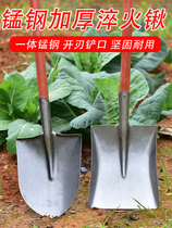High carbon steel agricultural shovel square head shovel tool shovel tip round head steel shovel wooden handle spade manganese steel all steel shovel