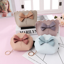 New academic style bow Puppi mini wallet multifunctional portable coin storage bag zipper coin wallet