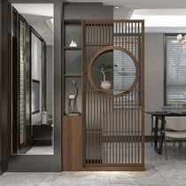 New Chinese style screen wall solid wood partition living room bedroom ancient shelf hollow decoration simple modern Zen porch cabinet