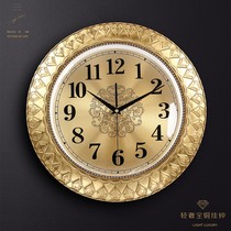 Brand European brass clock wall clock living room home Villa modern fashion creative simple copper piece soft hanging watch