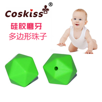 New 14mm food grade silicone polygon beads baby pacifier chain bite stick bracelet necklace accessories
