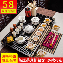 Full set of tea set home kung fu tea set purple sand Buddha plate white porcelain tea cup tea Tea Tea Tea Tea Tea Tea Tea Tea Tea tea set