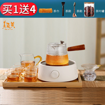 Boiling teapot glass tea set set household electric pottery stove filter tea maker high temperature steamed tea boiled water scrawling tea single pot