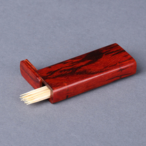 Mahogany portable toothpick box wooden Chinese retro travel personality creative personal home small leaf red sandalwood toothpick can